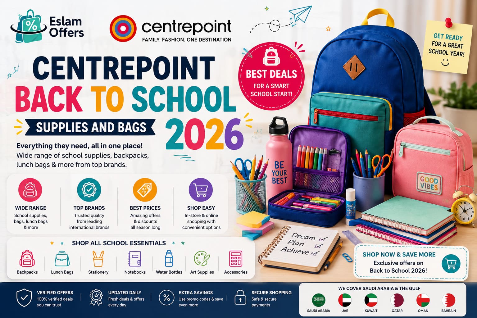Centrepoint Back to School Supplies and Bags 2026