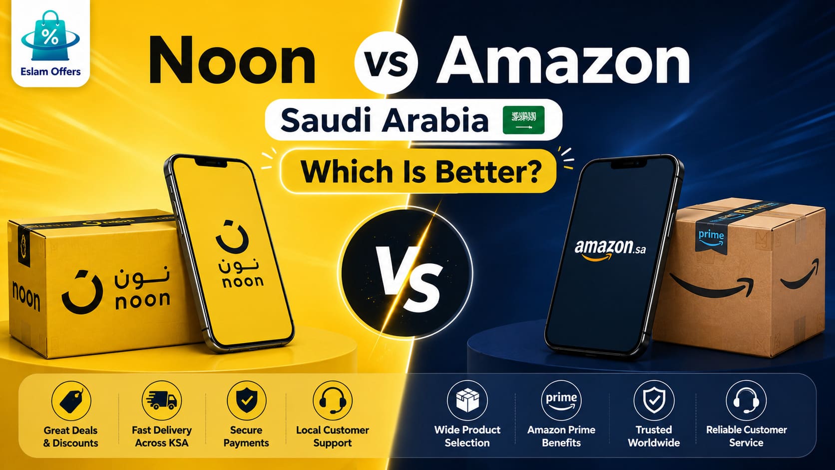 Noon vs Amazon Saudi Arabia comparison 2026